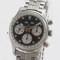 Wakmann Vintage Incabloc Triple Date Chronograph Ref 71.13.09.70 Steel Black